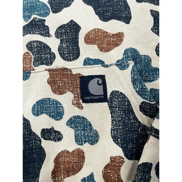 Boys Carhartt Yellow Camouflage Hoodie Pullover Sweatshirt Size L 14-16 - Picture 3 of 12